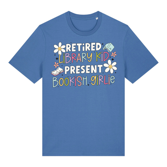 Retired Library Kid Present Bookish Girlie T-Shirt