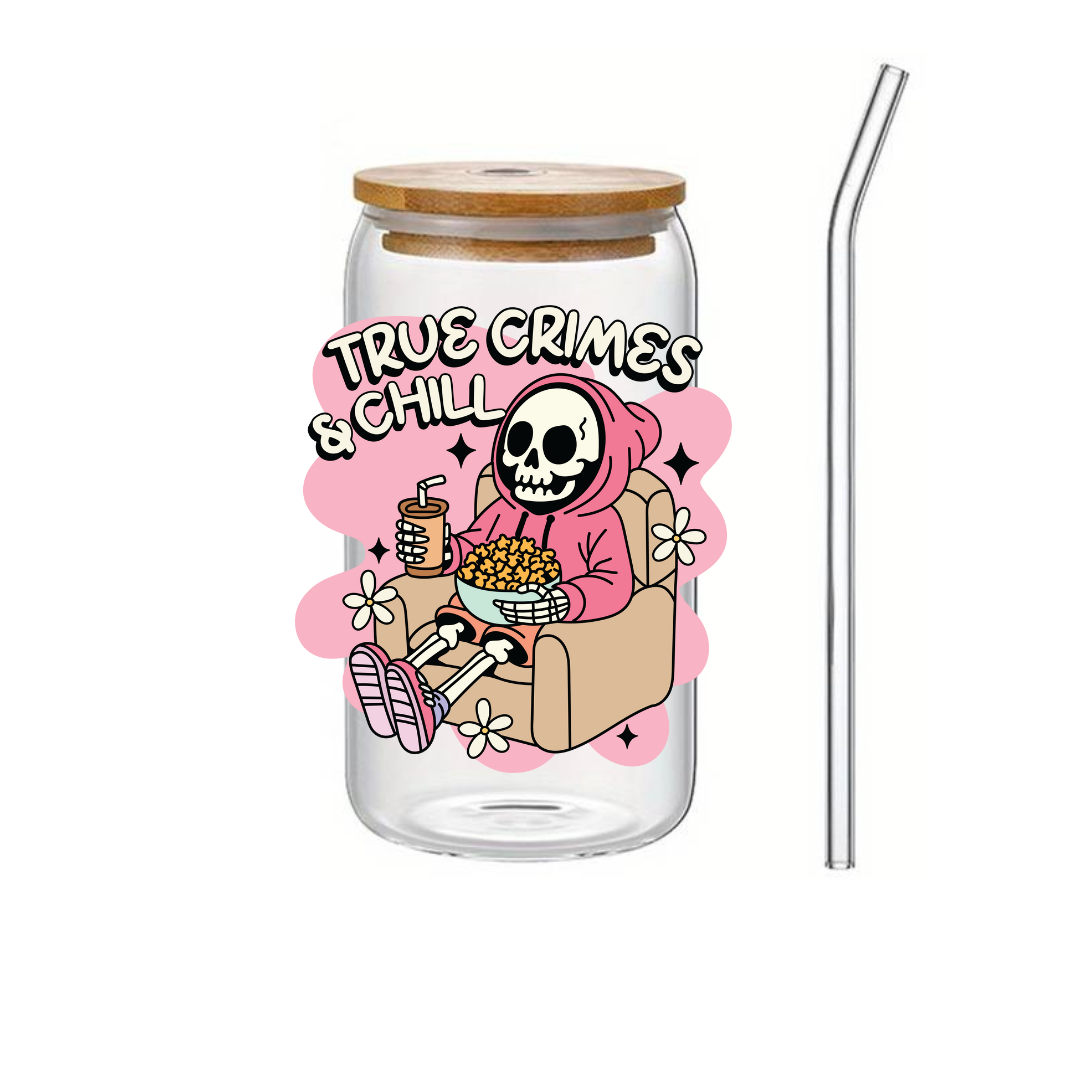 Glass Cup 500 ml - True Crimes & Chill