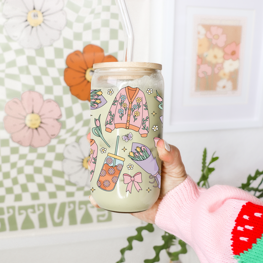 Glass Cup 500 ml - Spring Girlie