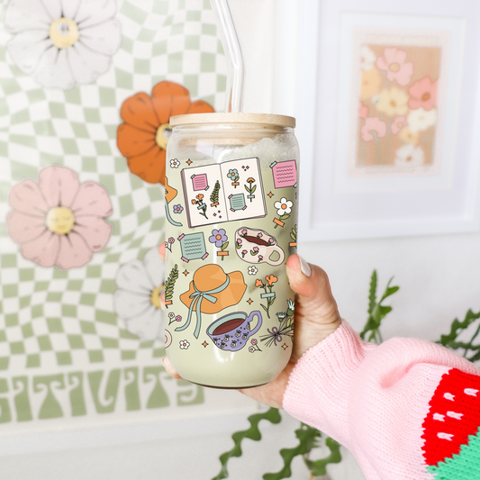 Glass Cup 500 ml - Cottage Core