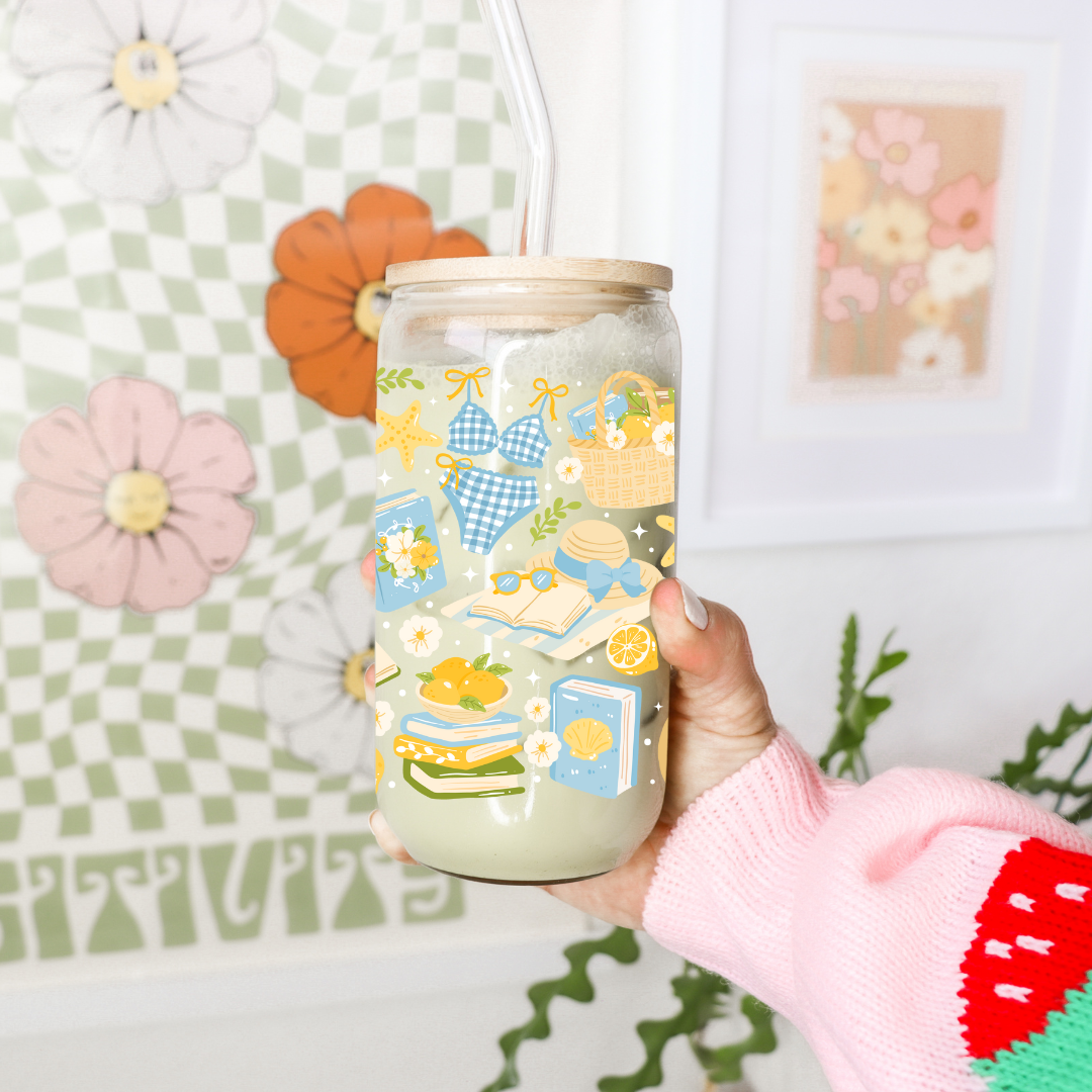 Glass Cup 500 ml - Summer Books