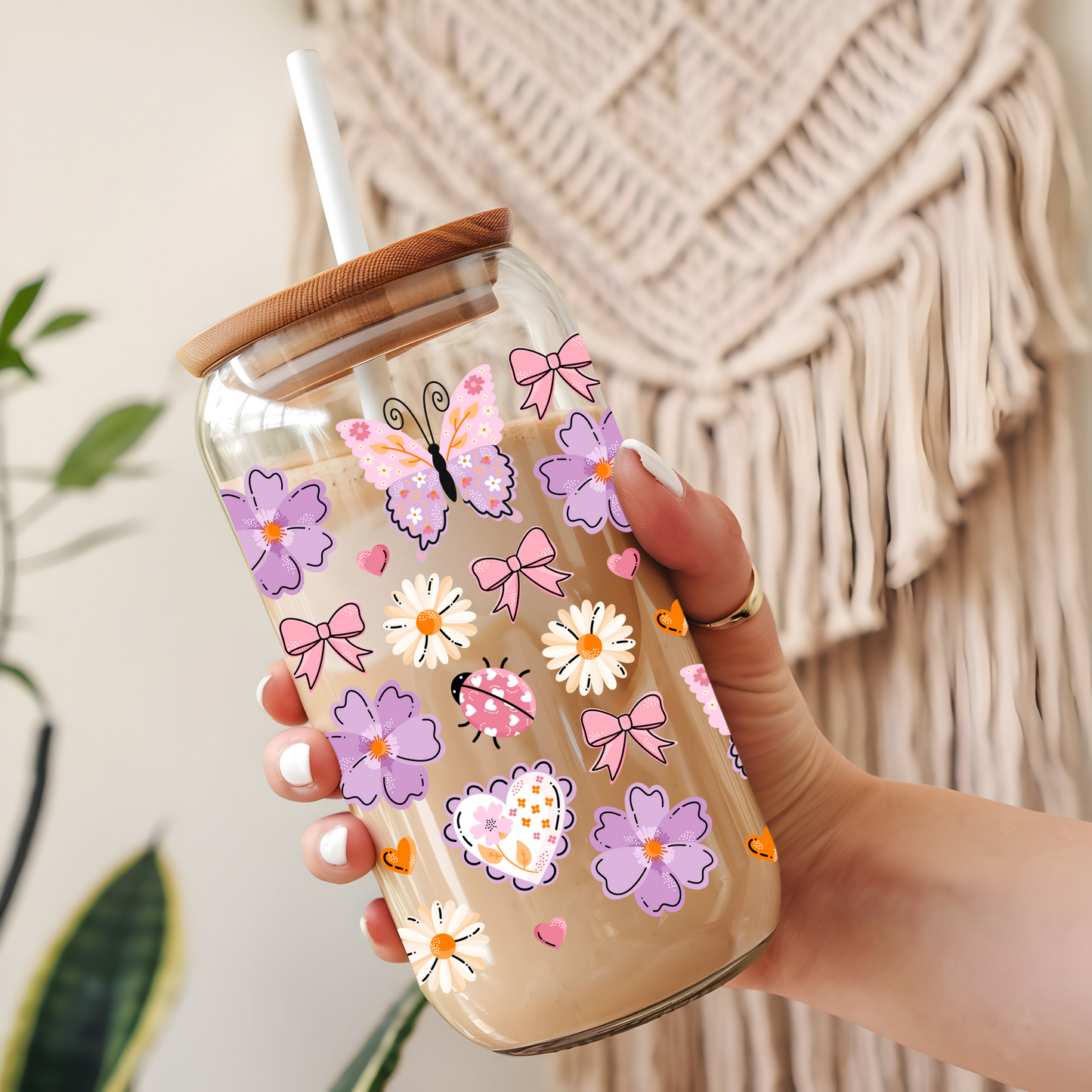Glass Cup 500 ml - Spring Coquettes