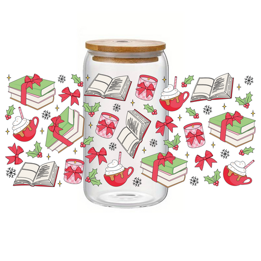 Glass Cup 500 ml - Bookish Xmas