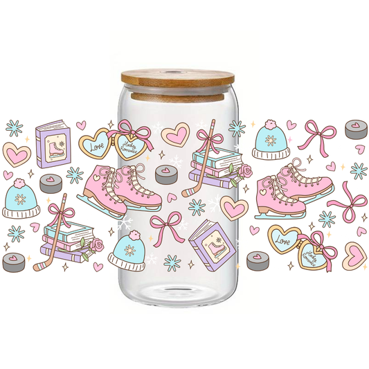 Glass Cup 500 ml - Hockey Romance