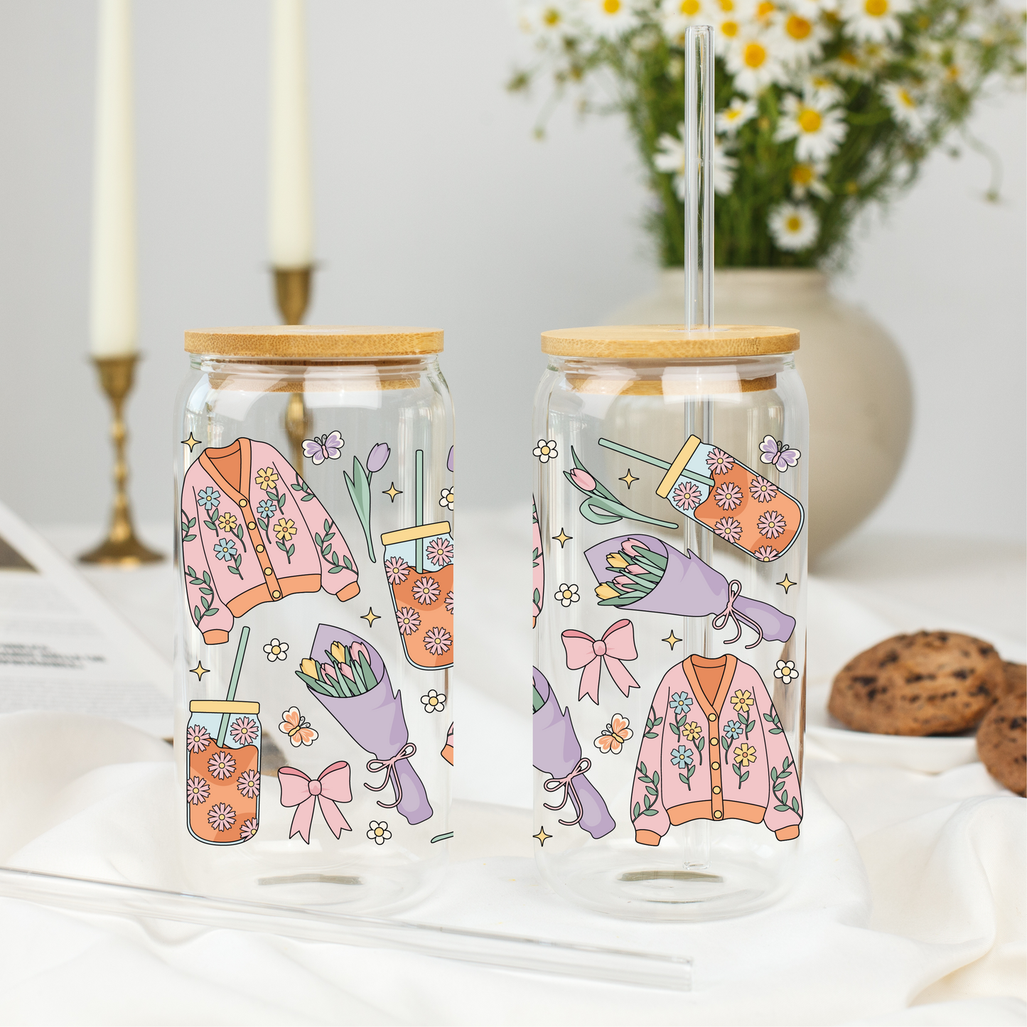 Glass Cup 500 ml - Spring Girlie