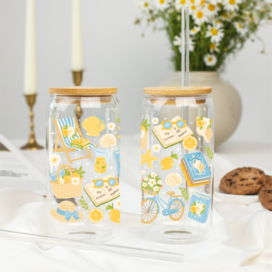 Glass Cup 500 ml - Summer Books