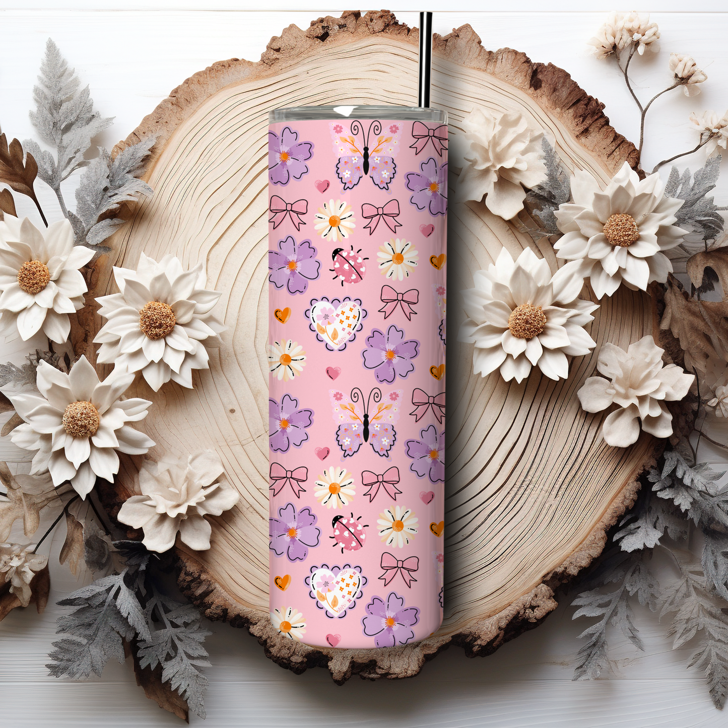 Tumbler 600 ml - Butterfly&Flowers