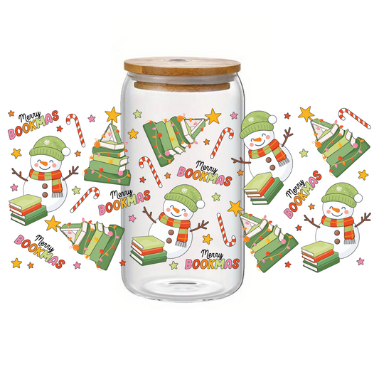 Glass Cup 500 ml - Merry Bookmas