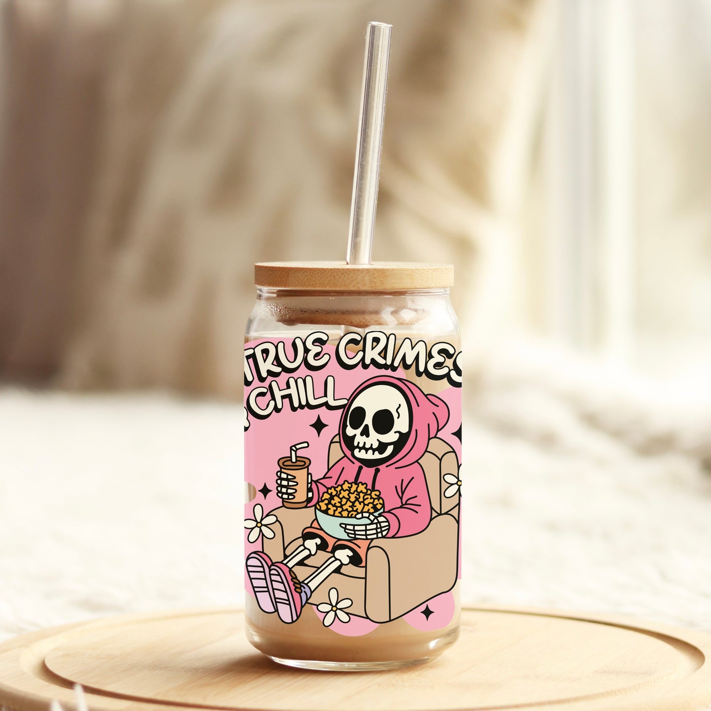 Glass Cup 500 ml - True Crimes & Chill