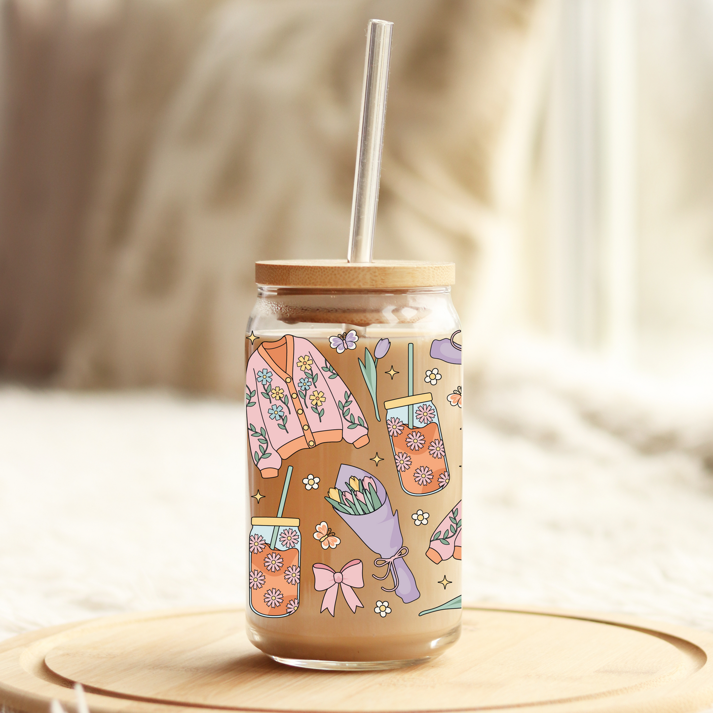 Glass Cup 500 ml - Spring Girlie