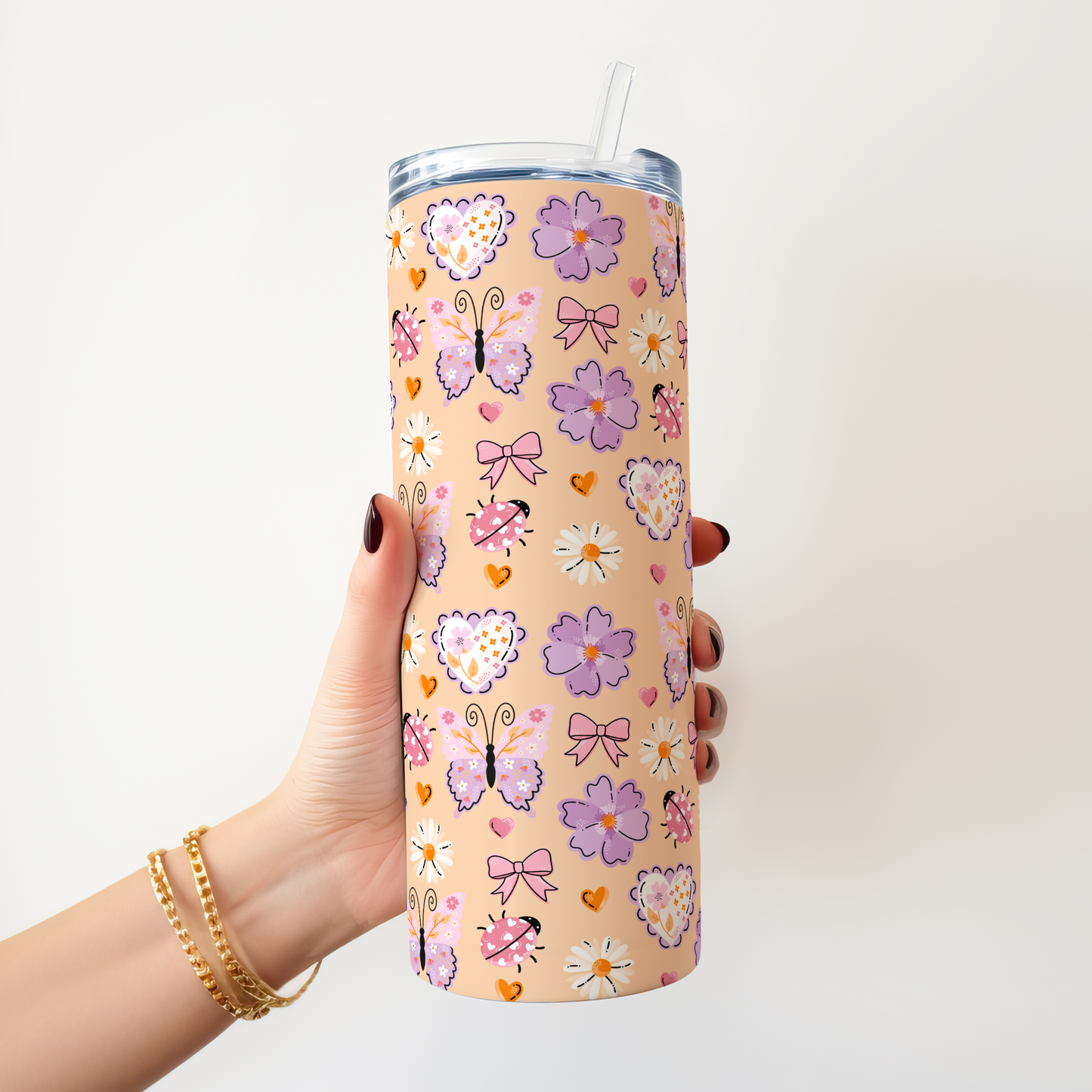 Tumbler 600 ml - Butterfly&Flowers