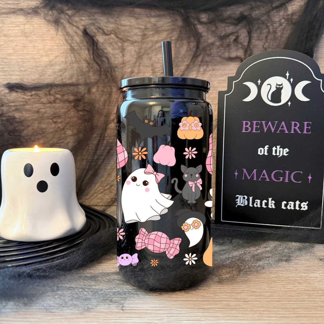 Glass Cup 500 ml - Spooky Cute
