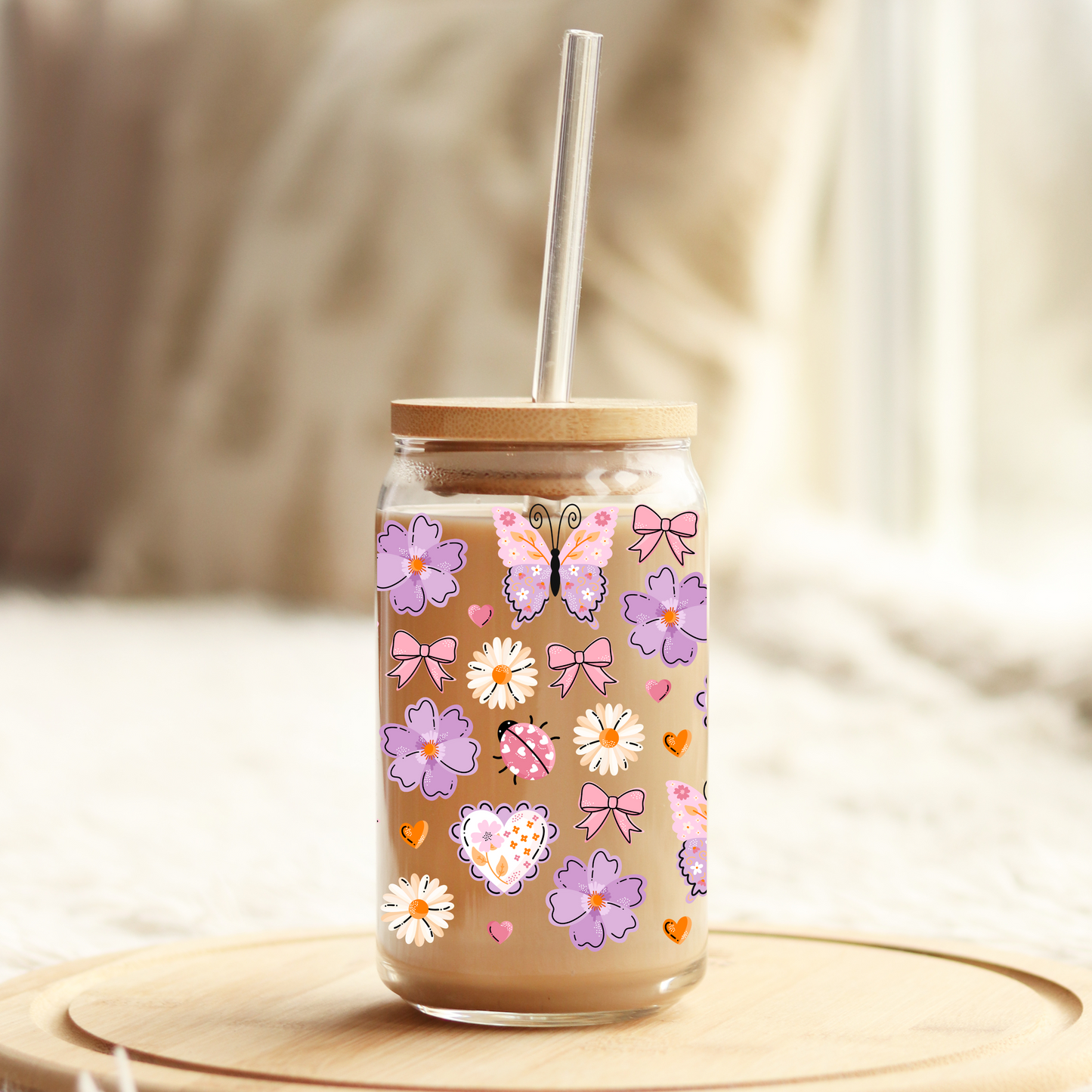 Glass Cup 500 ml - Spring Coquettes