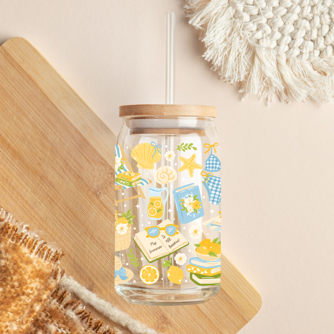 Glass Cup 500 ml - Summer Books