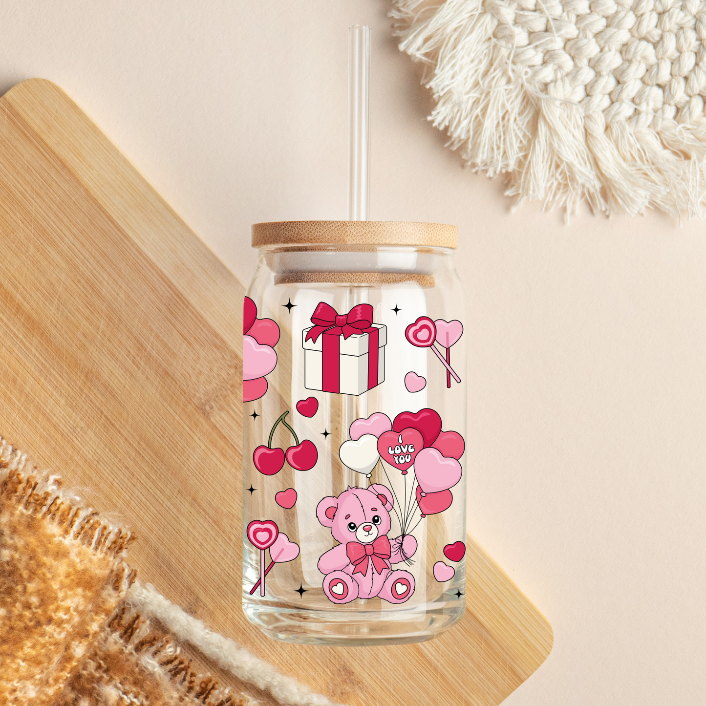 Glass Cup 500 ml - Bears & Presents