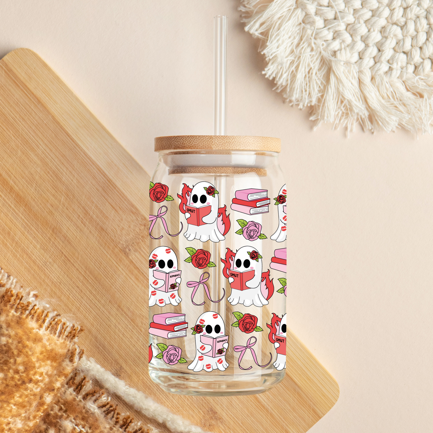 Glass Cup 500 ml - Romance & Smut Ghost
