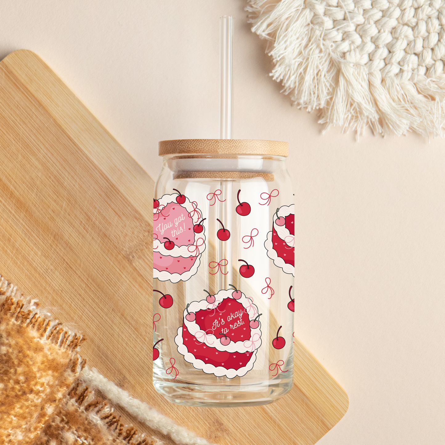 Glass Cup 500 ml - Positive Cake