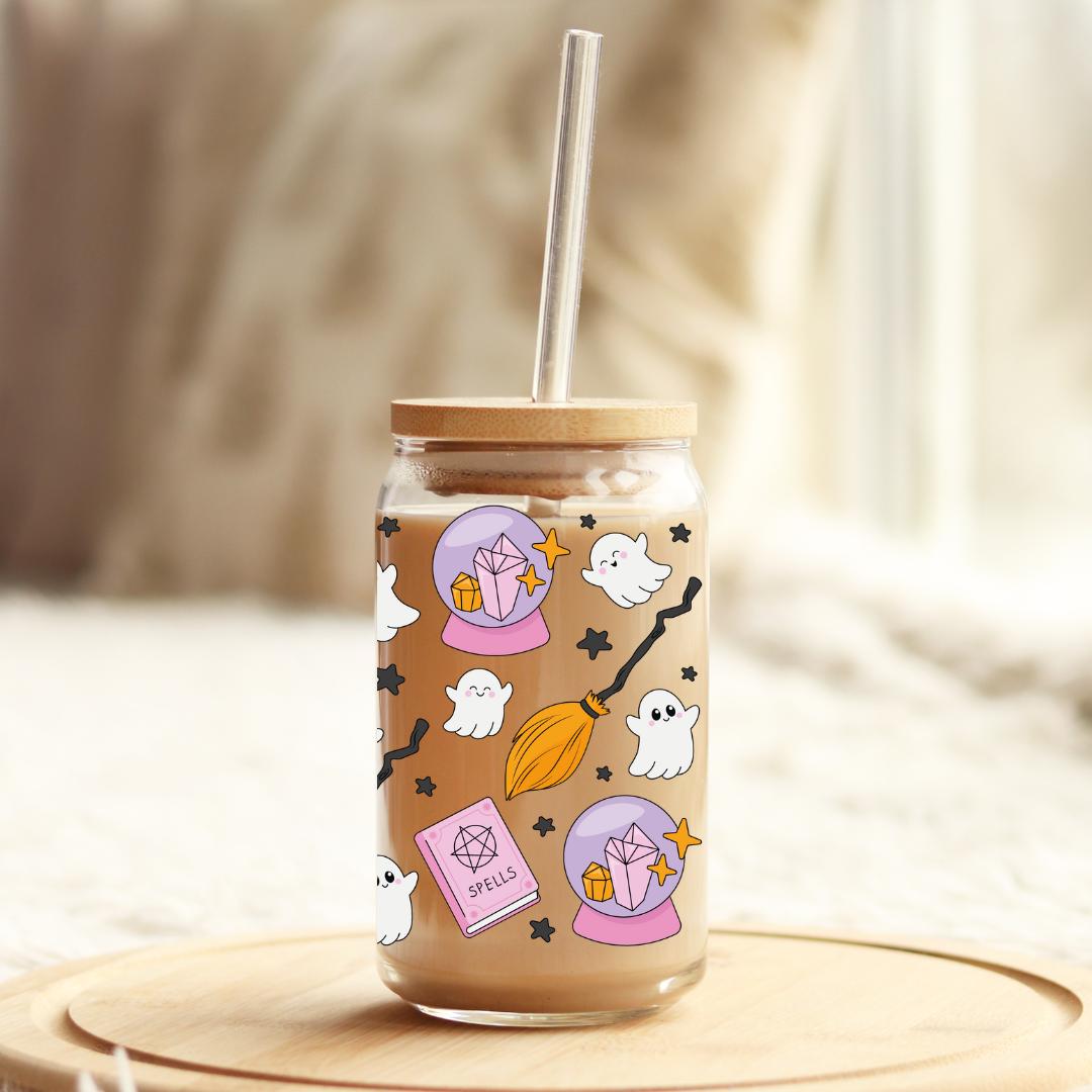 Glass Cup 500 ml - Witchy Ghost