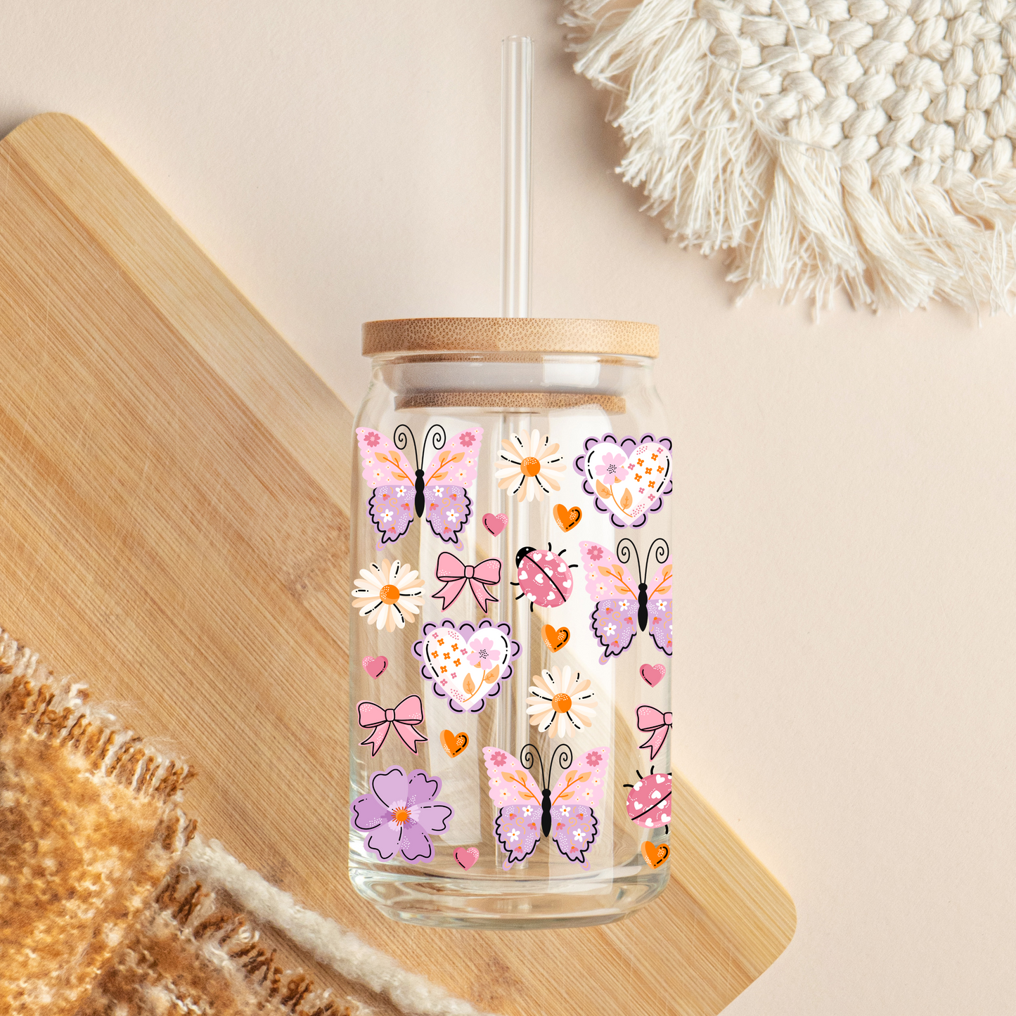 Glass Cup 500 ml - Spring Coquettes