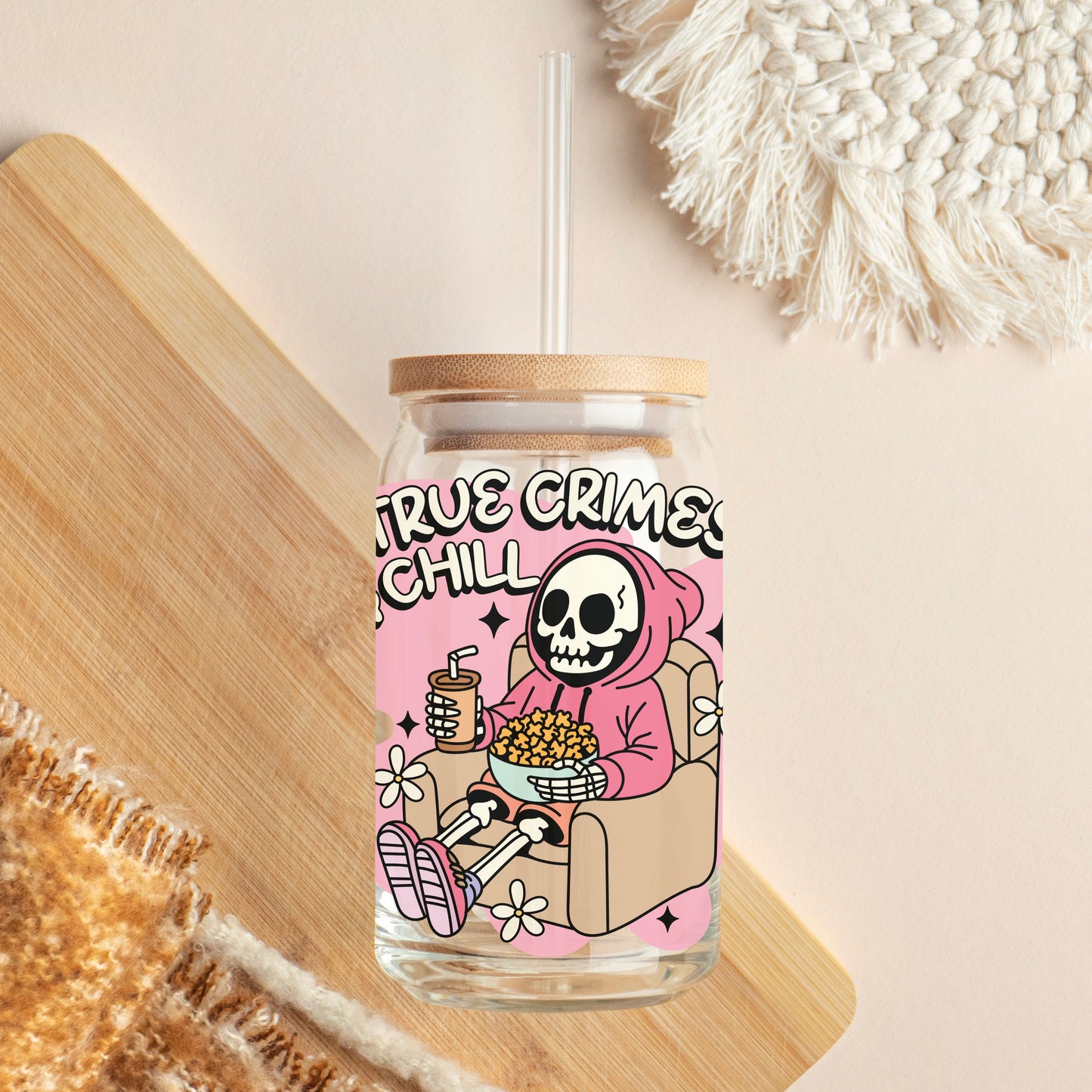 Glass Cup 500 ml - True Crimes & Chill