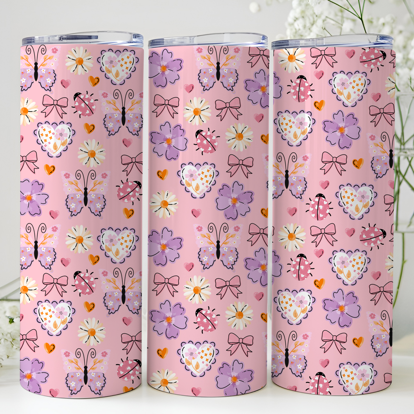 Tumbler 600 ml - Butterfly&Flowers