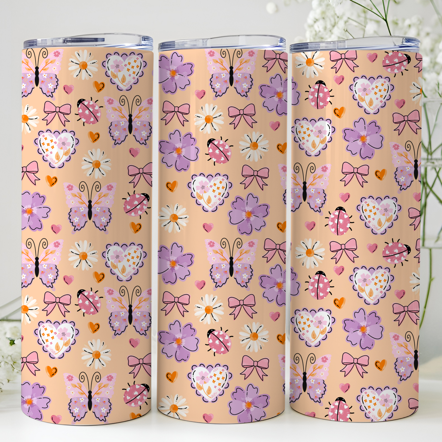 Tumbler 600 ml - Butterfly&Flowers