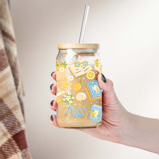 Glass Cup 500 ml - Summer Books