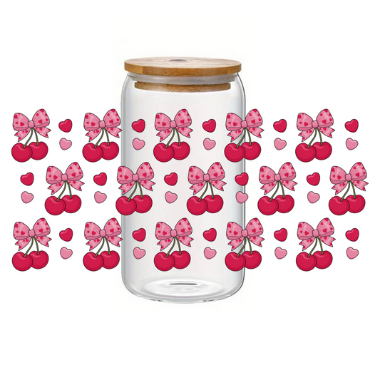 Glass Cup 500 ml - Cherry Coquette