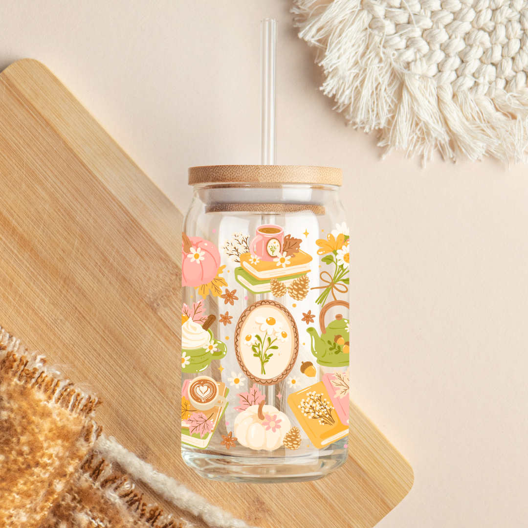 Glass Cup 500 ml - Fall Vibes