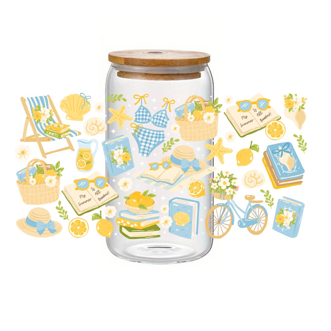 Glass Cup 500 ml - Summer Books
