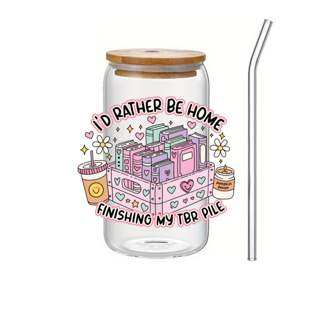 Glass Cup 500 ml - I'd Rather Be Home