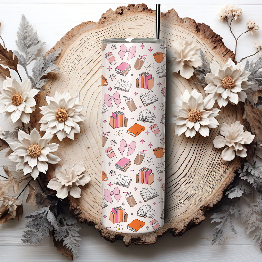 Tumbler 600 ml - Bookish Pattern