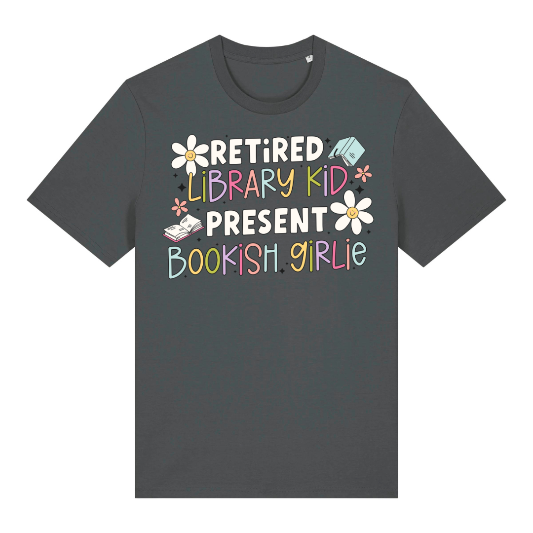 T-Shirt Retired Library Kid Present Bookish Girlie