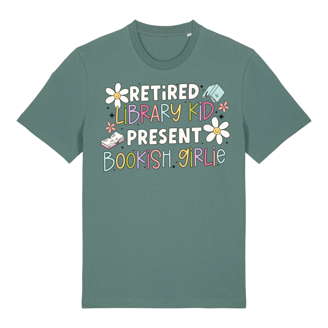 T-Shirt Retired Library Kid Present Bookish Girlie