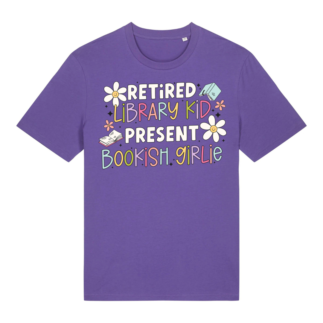 T-Shirt Retired Library Kid Present Bookish Girlie