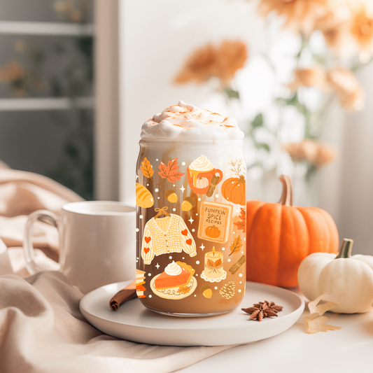 Glass Cup 500 ml - Autumn Wrap