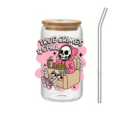Glass Cup 500 ml - True Crimes & Chill