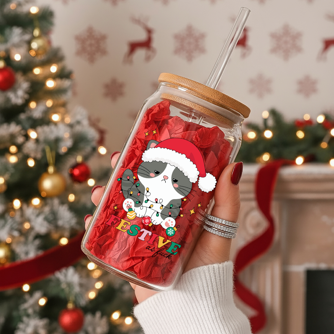 Glass Cup 500 ml - Festive as f**k