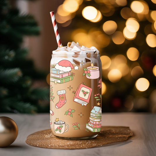 Glass Cup 500 ml - Christmas Addicted