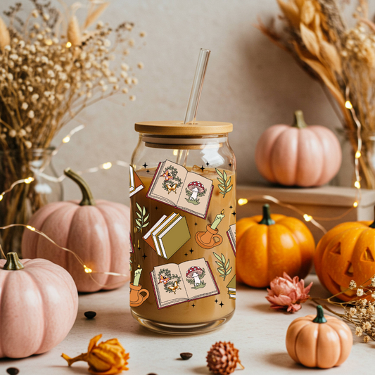 Glass Cup 500 ml - Cottage Core Autumn