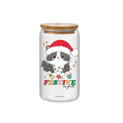 Glass Cup 500 ml - Festive as f**k