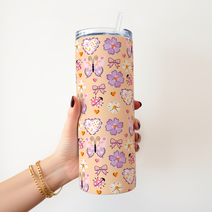 Tumbler 600 ml - Butterfly&Flowers