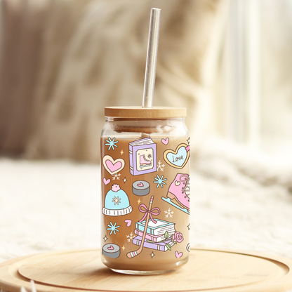 Glass Cup 500 ml - Hockey Romance