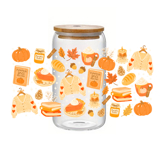 Glass Cup 500 ml - Autumn Wrap