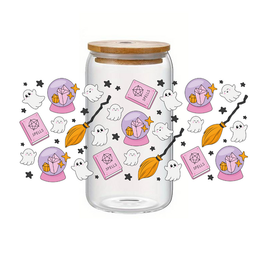 Glass Cup 500 ml - Witchy Ghost