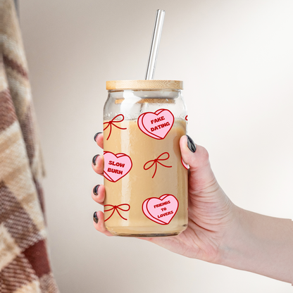 Glass Cup 500 ml - Heart Tropes