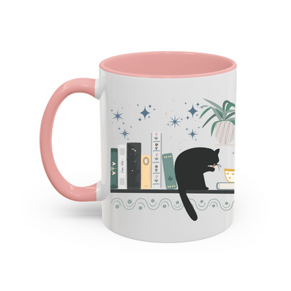 Ceramic mug 300 ml - Bookshelf Cat