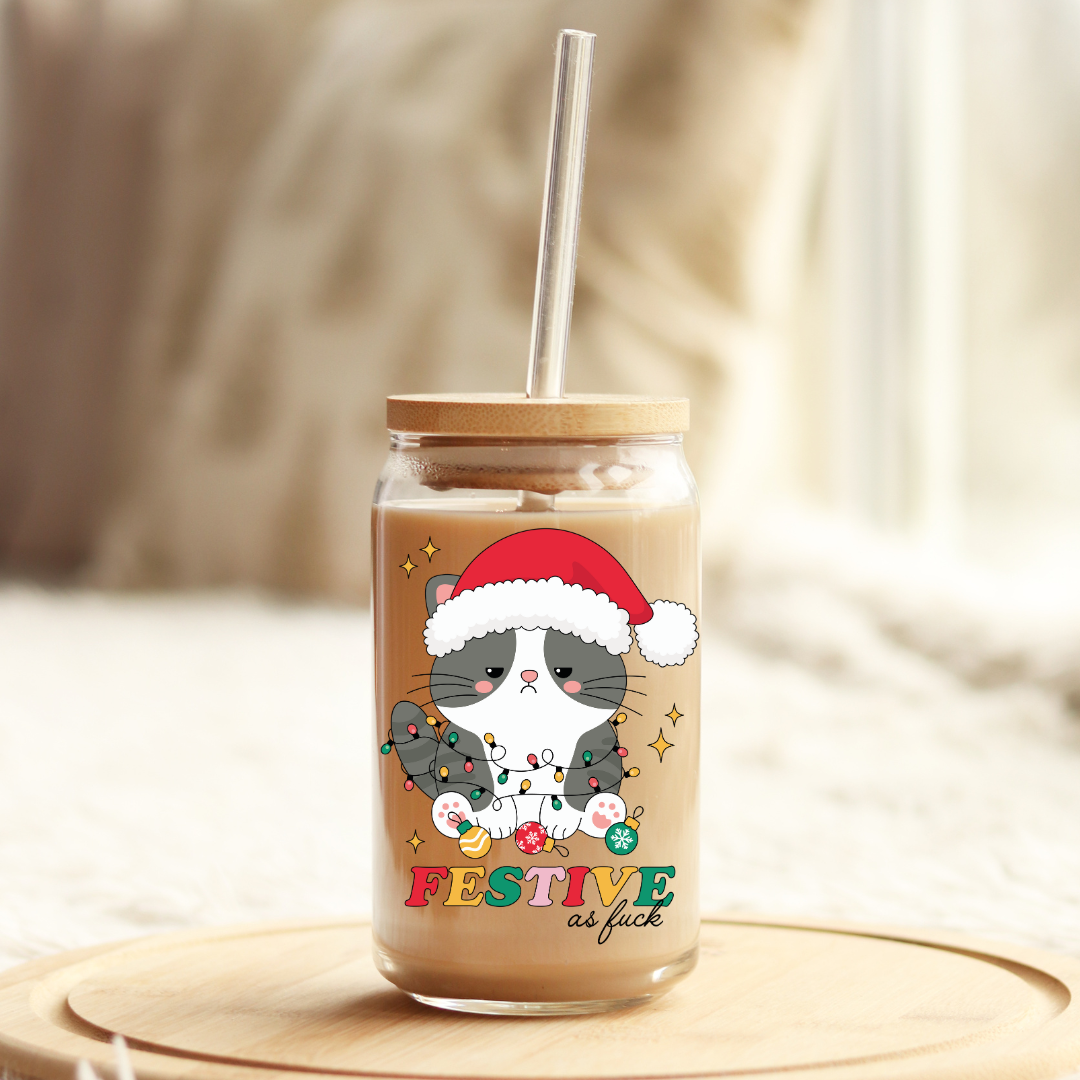 Glass Cup 500 ml - Festive as f**k