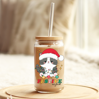 Glass Cup 500 ml - Festive as f**k