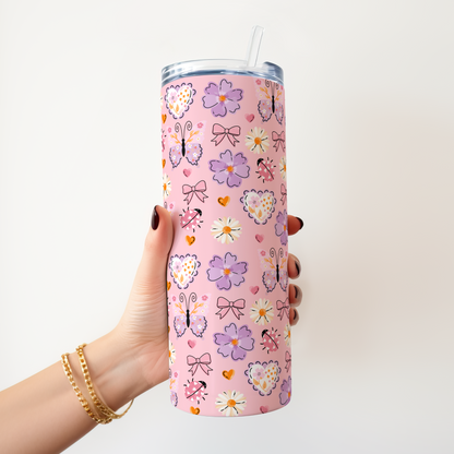 Tumbler 600 ml - Butterfly&Flowers